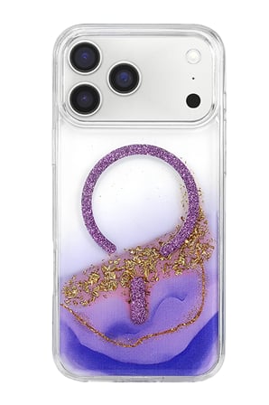 Onegif iPhone 17 Pro Max Lotus Simli Magsafe Kapak - Mor