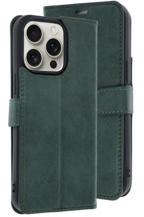 iPhone 15 Pro Max Kılıf Trend S Plus Kapaklı Kılıf - Koyu Yeşil