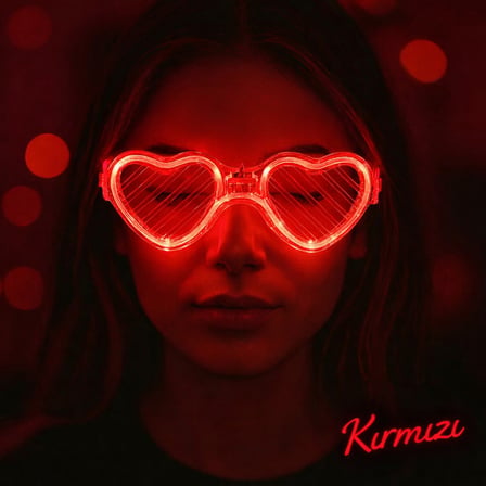 Kırmızı LED Işıklı Kalp Gözlük? 3 Modlu Parti & Glow Gözlüğü