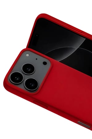 iPhone 17 Pro Max Nano içi Kadife Silikon - Kırmızı