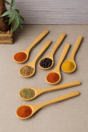 Ahşap Büyük Baharat Kaşığı Seti 6?lı 17 cm