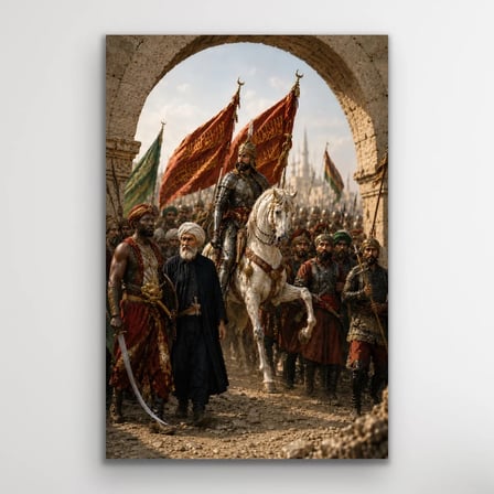 Fatih Sultan Mehmet İstanbul'un Fethi Kanvas Tablo 40X60 CM