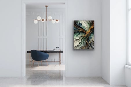 Yeşil Mavi Soyut Kanvas Tablo 70x100cm