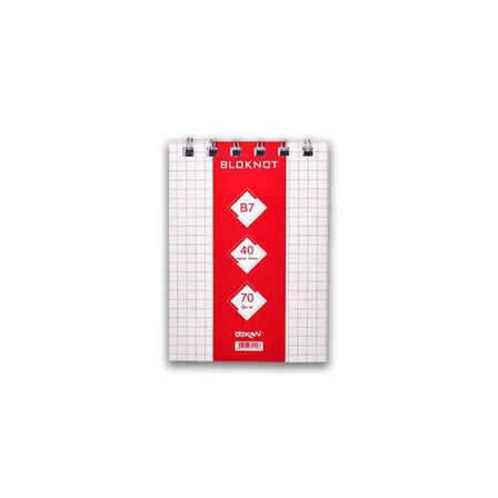 G0140 40 Yaprak Spiralli Bloknot No:2 Kareli 1 Adet