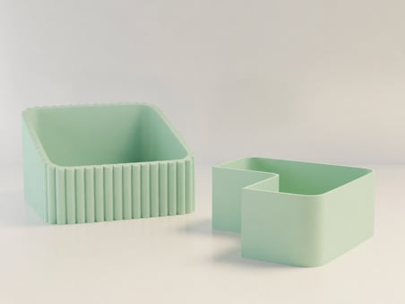 3D Baskı Fıstık Kasesi - Çift Hazneli Kabuk Ayırıcı Sunum Kasesi - Mint Mint