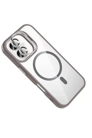 iPhone 16 Plus Remim Lensli Magsafe Standlı Kapak - Titan Gri