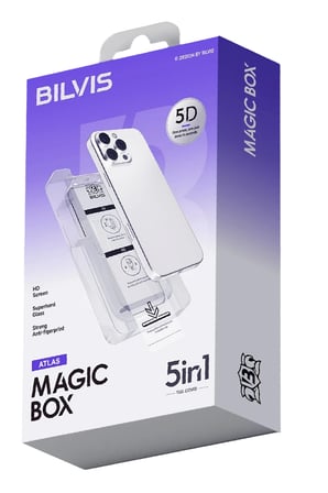 iPhone 14 Bilvis 5in1 3D Magic Cam Ekran Koruyucu - Siyah