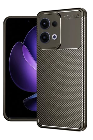 Reno 13 Pro Kılıf Auto Focus Karbon Kapak - Kahverengi