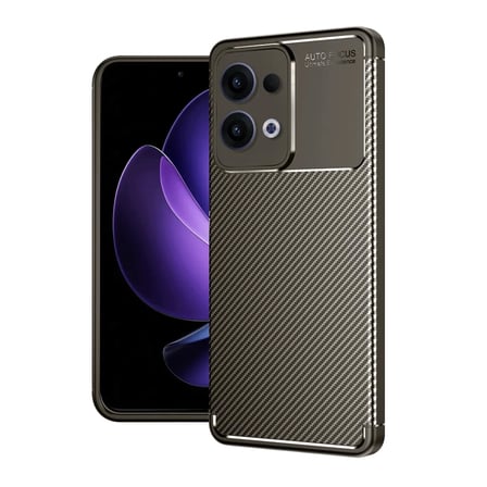 Reno 13 Pro Kılıf Auto Focus Karbon Kapak - Kahverengi