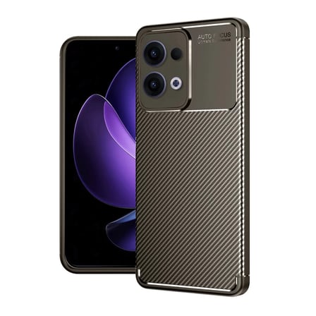 Reno 13 Pro Kılıf Auto Focus Karbon Kapak - Kahverengi
