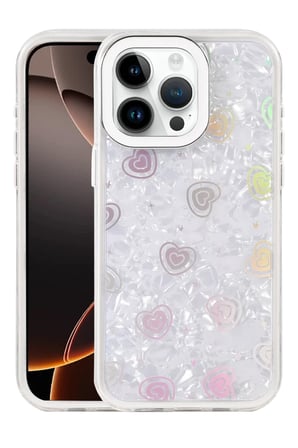 iPhone 14 Pro Max Lumi Desenli Kapak - Beyaz