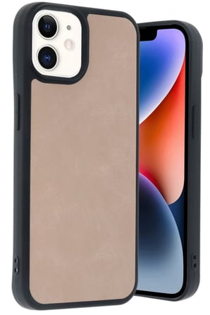 iPhone 11 Kılıf Aras Deri Kapak - Pudra