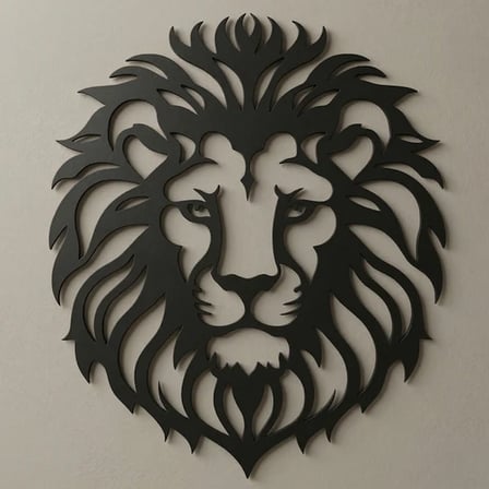 Aslan Başı Duvar Tablosu MDF Lazer Kesim Modern Aslan Figürlü Duvar Süsü Güçlü Dekor