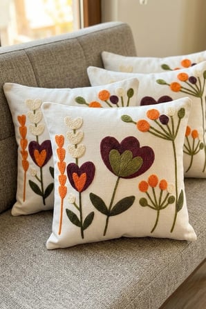 4lü Kırlent Kılıfı, Dijital Baskılı Çift Taraflı Kırlent Kılıfı 45x45cm