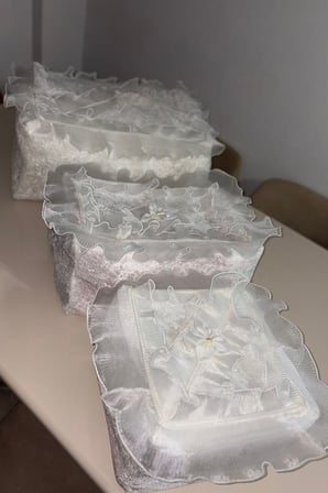Pliseli Kadife 3lü Hurç, Kadife Söz Nişan Hurcu Çeyizlik 3 lü Set Çeyizlik Hurç Seti