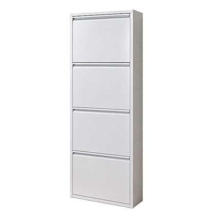 Kaser 9003 Beyaz 4lu Kılıtlı Metal Ayakkabılık