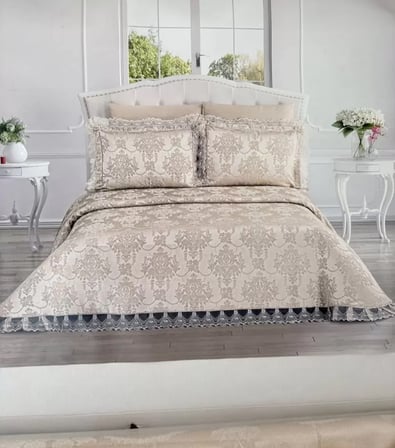 Şönil 3 Parça Çift Kişilik 255x265 Cm Lüx Yatak Örtüsü Seti Çeyizlik Yatak Takımı Diğer