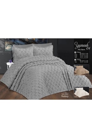 Çift Kişilik Yatak Örtüsü Gri 3 Parça Yatak Örtüsü Bedspread Diğer