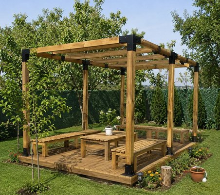 90X90X2,5 mm Pergola Garaj Sundurma Çardak Bağlantı Ekipmanları 12 Parça Mat Siyah Pergola Braketi