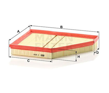 MANN C3090 Hava Filtresi Sol BMW X5 E70 N62 B47 13717548897