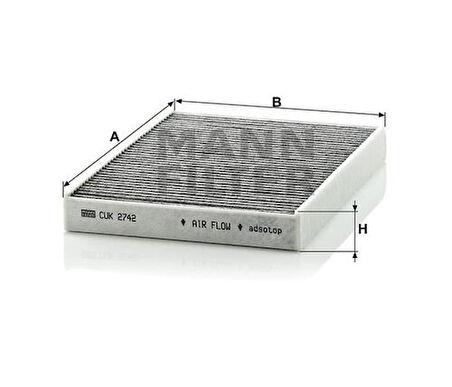 MANN CUK2742 Polen Filtresi C5 III C6 04 08-P407 04-Karbonlu 6479.46