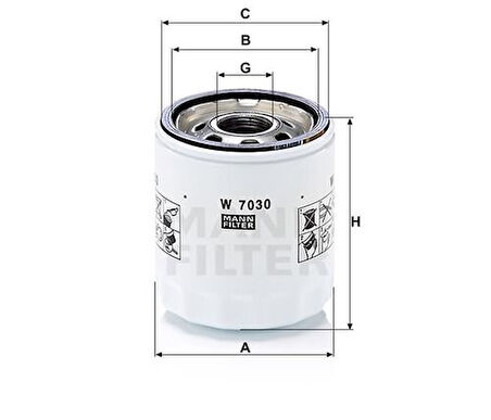 MANN W7030 Yağ Filtresi Jeep Compass Grand Cherokee IV Chrysler 300C Dodge Caliber 50048919