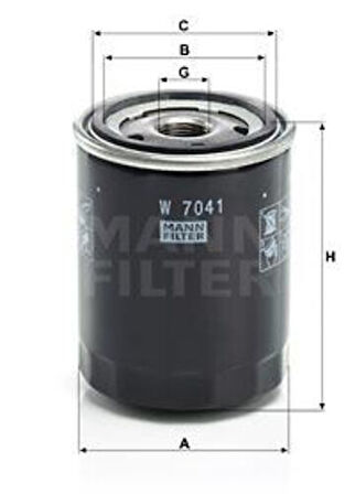 MANN W7041 Yağ Filtresi Almera Primera 1.6 P11 1996 2001 D22 Pickup 1998 2005 Vanetta 1996 2001 Ford Maverick Uds Uns 2.4 I 93-97 5027150