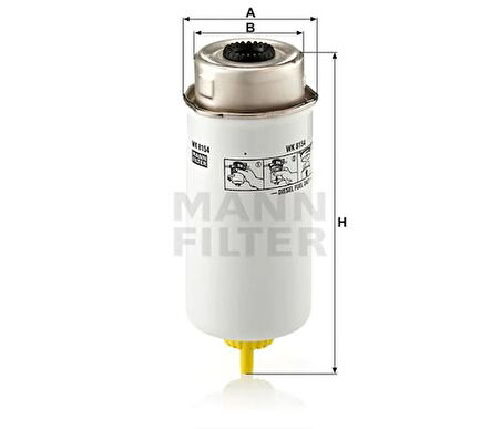 MANN WK8154 Yakıt Filtresi Transit V184 2.0TDCI 125Ps 02-06 2.4TDCI 115Ps 137Ps 04-05 1685852
