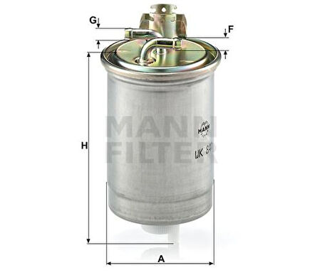 MANN WK841 Yakıt Filtresi Mazot Caddy II 1.9 95 04 Polo III 1.9TDI 94 00 6N0127401A