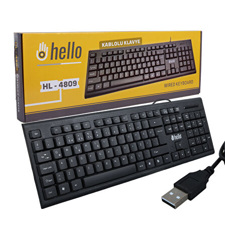 HL-4809 STANDART KABLOLU SİYAH USB Q KLAVYE