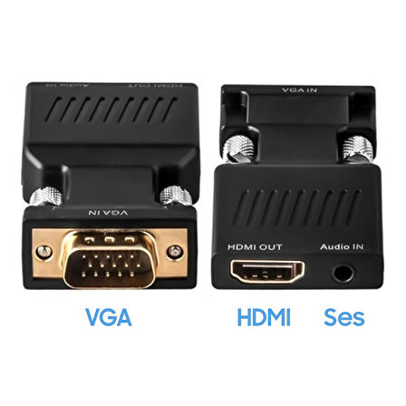 PM-4276 AUDIO ÇIKIŞLI VGA TO HDMI ÇEVİRİCİ ADAPTÖR 1080HD