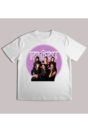 Kız Erkek Çocuk Manifest Grup Mor Baskılı %100 Organik Pamuk Tshirt