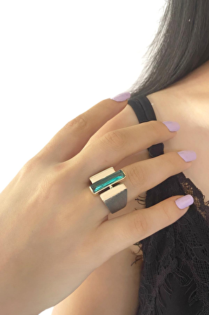 Baget Mavi Topaz Taşlı El Üretim Otantik 925 Gümüş Yüzük