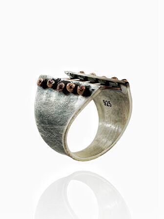 925 Gümüş Özel Tasarım Taşsız Otantik El Üretimi Stil Yüzük