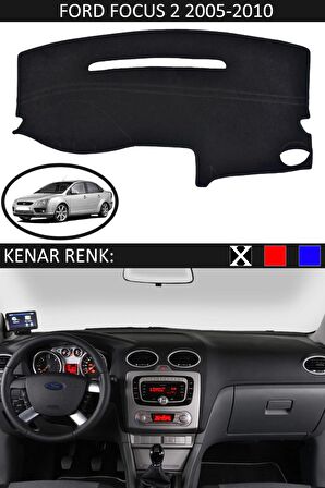 FORD FOCUS 2 2005-2010 MODEL İÇİN TORPİDO KORUMA HALISI SİYAH RENK SİYAH KENAR