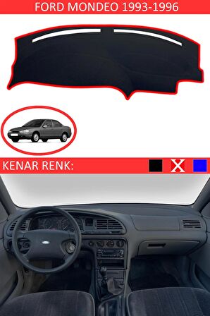 FORD MONDEO 1993-1996 MODEL İÇİN TORPİDO KORUMA HALISI SİYAH RENK KIRMIZI KENAR