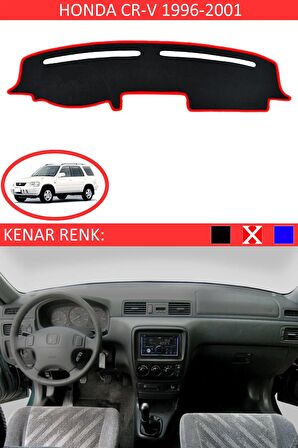 HONDA CRV 1996-2001 MODEL İÇİN TORPİDO KORUMA HALISI SİYAH RENK KIRMIZI KENAR