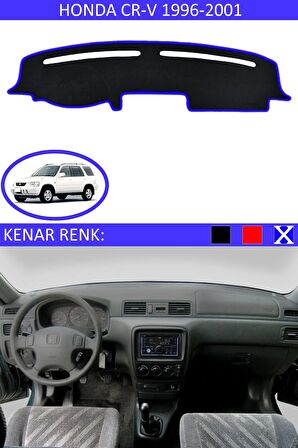 HONDA CRV 1996-2001 MODEL İÇİN TORPİDO KORUMA HALISI SİYAH RENK MAVİ KENAR