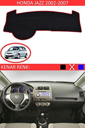 HONDA JAZZ 2002-2007 MODEL İÇİN TORPİDO KORUMA HALISI SİYAH RENK KIRMIZI KENAR