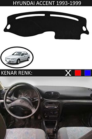 HYUNDAİ ACCENT 1993-1999 MODEL İÇİN TORPİDO KORUMA HALISI SİYAH RENK SİYAH KENAR