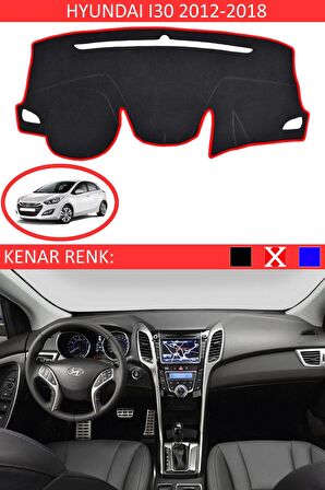 HYUNDAİ İ30 2012-2018 MODEL İÇİN TORPİDO KORUMA HALISI SİYAH RENK KIRMIZI KENAR