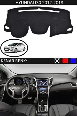 HYUNDAİ İ30 2012-2018 MODEL İÇİN TORPİDO KORUMA HALISI SİYAH RENK SİYAH KENAR