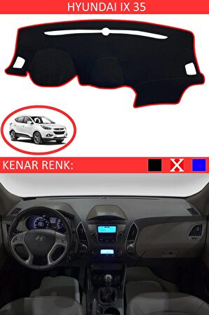 HYUNDAİ İX35 İÇİN TORPİDO KORUMA HALISI SİYAH RENK KIRMIZI KENAR