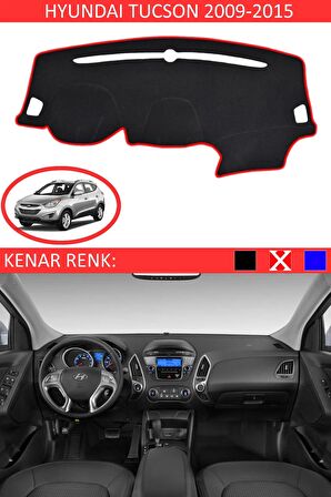 HYUNDAİ TUCSON 2009-2015 MODEL İÇİN TORPİDO KORUMA HALISI SİYAH RENK KIRMIZI KENAR