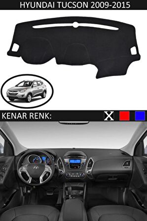HYUNDAİ TUCSON 2009-2015 MODEL İÇİN TORPİDO KORUMA HALISI SİYAH RENK SİYAH KENAR