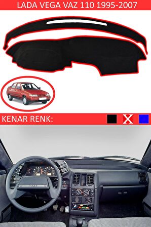 LADA VEGA VAZ 110 1995-2007 MODEL İÇİN TORPİDO KORUMA HALISI SİYAH RENK KIRMIZI KENAR