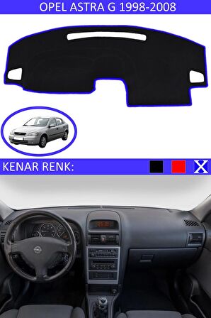 OPEL ASTRA G 1998-2008 MODEL İÇİN TORPİDO KORUMA HALISI SİYAH RENK MAVİ KENAR