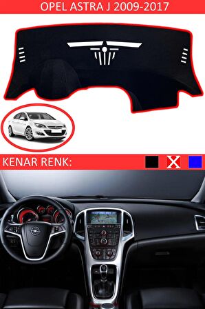 OPEL ASTRA J 2009-2017 MODEL İÇİN TORPİDO KORUMA HALISI SİYAH RENK KIRMIZI KENAR