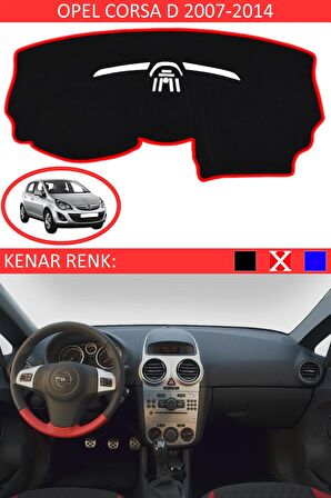 OPEL CORSA D 2007-2014 MODEL İÇİN TORPİDO KORUMA HALISI SİYAH RENK KIRMIZI KENAR