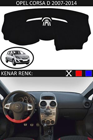 OPEL CORSA D 2007-2014 MODEL İÇİN TORPİDO KORUMA HALISI SİYAH RENK SİYAH KENAR